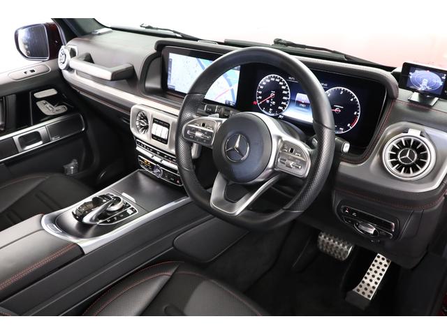 Gクラス G350d マヌファクトゥーアエディション 1オーナー 特別色ジュピターレッド AMGライン ラグジュアリーPKG ブラックアクセント サンルーフ ベンチレーター マッサージ機能(7枚目)
