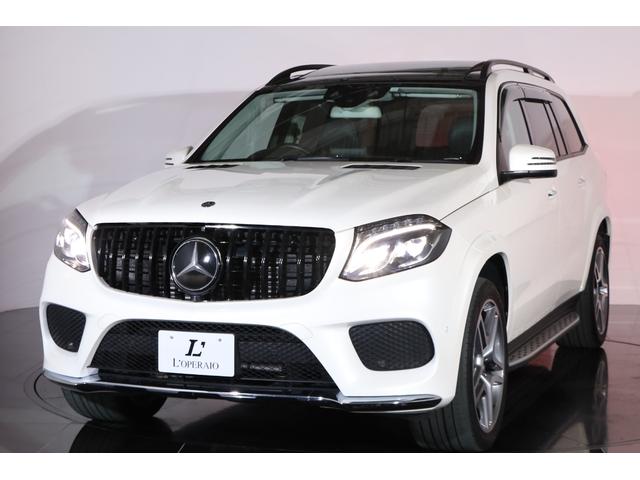 ＧＬＳ ＧＬＳ３５０ｄ　４マチックスポーツ　有償色ダイヤモンドホワイト　社外パナメリカーナグリル（純正グリル有）　ルーフレール／サイドウインドトリム　一　部　マットブラックラッピング　２１インチＡＷ　パノラマルーフ（27枚目）