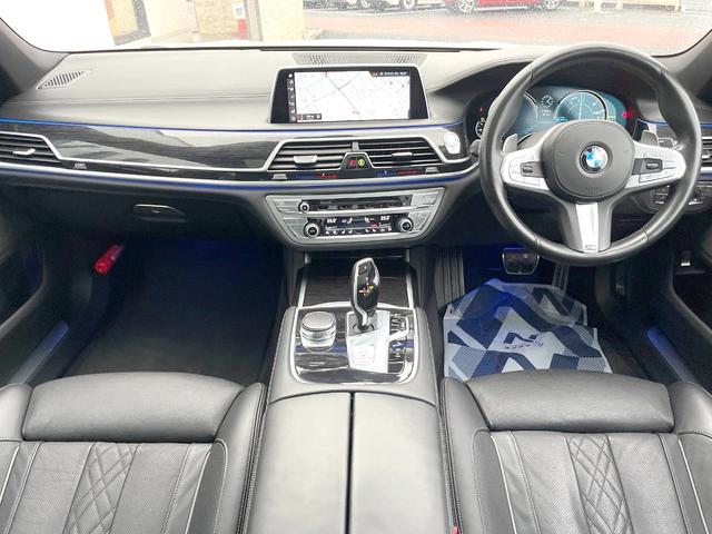 ７シリーズ ７４０ｄ　ｘＤｒｉｖｅ　Ｍスポーツ　サンルーフ　黒革シート　純正ナビＴＶ　３６０度カメラ　アクティブクルコン　ｈａｒｍａｎ／ｋａｒｄｏｎ　シートヒーター　シートベンチレーション　ＨＵＤ　純正２０インチＡＷ　レーザーライト　ＥＴＣ　禁煙車（2枚目）