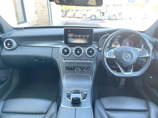 Cクラス C200アバンギャルド AMGライン レザーエクスクルーシブPKG レーダーセーフティPKG 純正ナビTV リアビューカメラ キーレスゴー パワーシート LEDヘッドライト ハイビームアシスト 純正18インチアルミ ETC 禁煙車(2枚目)