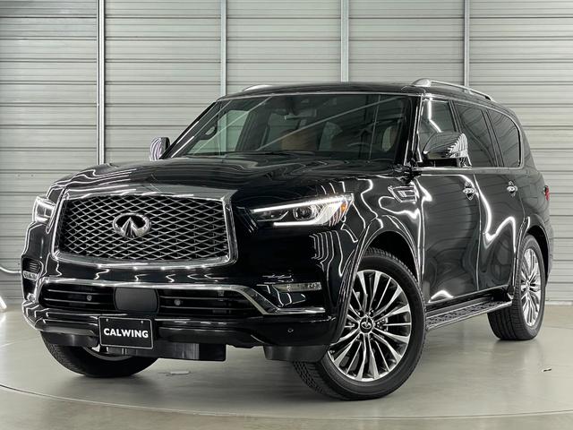 ＱＸ８０ プロアクティブ　日本国内生産　新並　１オナ　Ｖ８　４００馬力　サドルブラウンレザー　フロントツインモニター　サンルーフ　後席専用デュアルモニター　シートヒーター＆クーラー　アップルカープレイ　ステアリングヒーター　パワーリフトゲート　ＢＯＳＥ１７スピーカー（3枚目）