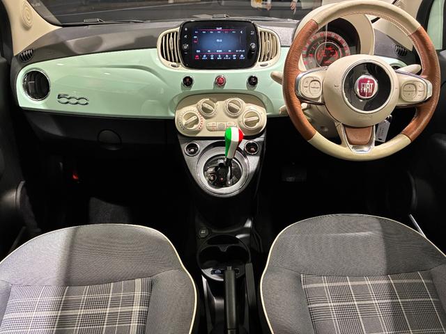 500 1.2 ポップ ETC ドラレコ前後 ワンオーナー 禁煙 正規認定中古車 弊社ユーザー仕入車両 チェック柄ファブリックシート AppleCarPlay&AndroidAuto対応オーディオ 本革巻きステアリング(25枚目)