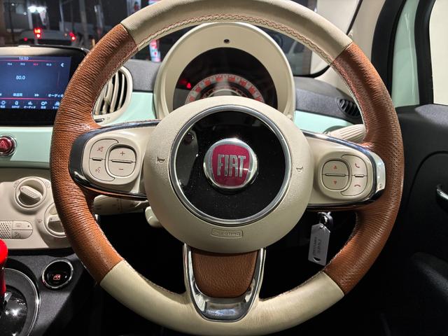 500 1.2 ポップ ETC ドラレコ前後 ワンオーナー 禁煙 正規認定中古車 弊社ユーザー仕入車両 チェック柄ファブリックシート AppleCarPlay&AndroidAuto対応オーディオ 本革巻きステアリング(26枚目)