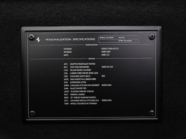 ＳＦ９０ストラダーレ Ｆ１　ＤＣＴ　Ｅ４ＷＤ　左Ｈ　リフター　ツートーンルーフ　フェラーリ認定中古車　メーカー保証付　フェラーリ・ロードサイドアシスタンス　Ｆｅｒｒａｒｉ　Ａｐｐｒｏｖｅｄ（31枚目）