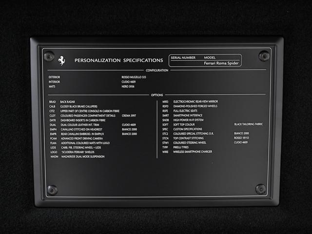 ローマスパイダー F1 DCT 左H フェラーリ認定中古車 メーカー保証付 フェラーリ・ロードサイドアシスタンス Ferrari Approved(34枚目)
