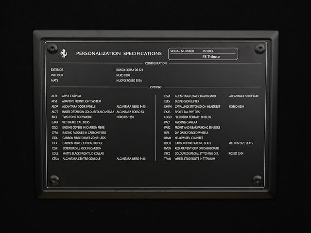 Ｆ８トリブート Ｆ１　ＤＣＴ　左Ｈ　リフター　ツートーンエクステリア　カーボンファイバー製レーシングシート　マットグリジオ鍛造２０ＡＷ　フェラーリ認定中古車　正規ディーラー車　メーカー保証付　フェラーリ・ロードサイドアシスタンス　Ｆｅｒｒａｒｉ　Ａｐｐｒｏｖｅｄ（32枚目）