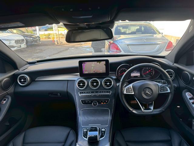 Cクラスステーションワゴン C200 ステーションワゴン スポーツ本革仕様 1オーナー車 AMG18AW AMGフルエアロ ブラックレザーインテリア HDDナビ フルセグTV Bカメラ LEDヘッドライト レーダーセーフティPKG パワーバックドア パドルシフト マルチステア(19枚目)