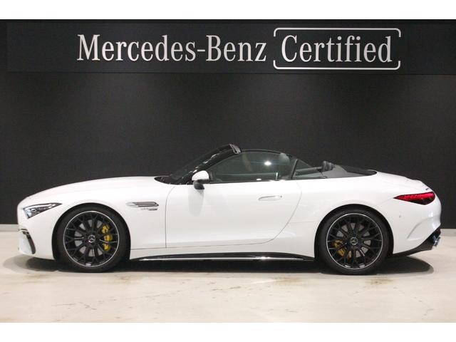 ＳＬ ＳＬ６３　４マチック＋　弊社元デモカー　新車保証継承　オパリスホワイト　アップルカープレイ　Ｂｒｕｍｅｓｔｅｒサウンドスピーカー　ワイヤレスチャージング　３６０°カメラシステム　エアスカーフ　ＡＭＧパフォーマンスステアリング（4枚目）