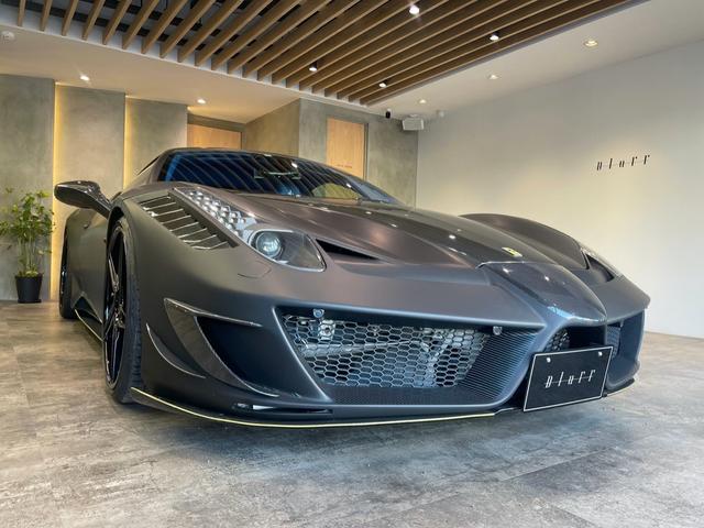 ４５８イタリア ベースグレード　ＭＡＮＳＯＲＹ　Ｃｕｓｔｏｍ　イノテック可変マフラー　スペチアーレシフトゲート　ノビテックサスペンション　ヘッドレスト跳馬刺繍　ＡＤＶ１　２１／２２インチ　カーボンドアミラー　内装フルカーボン（4枚目）