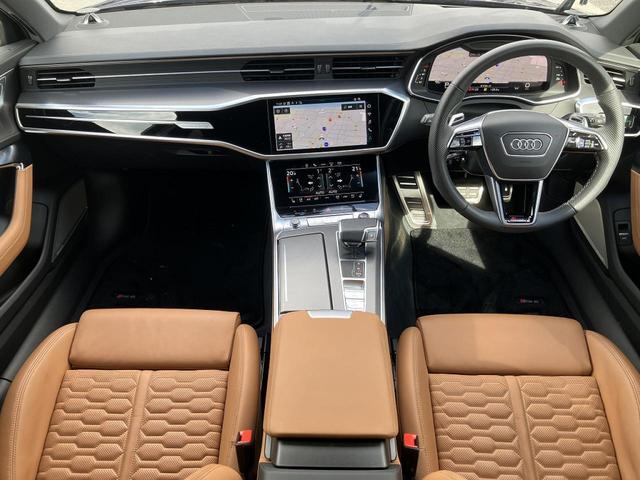 RS6アバント パフォーマンス ベースグレード exclusiveカラー ブラックスタイリングカーボンPKG RSエキゾースト B&O パノラマサンルーフ レッドブレーキキャリパー OP22インチAW シートベンチレーション ブラウンレザー(2枚目)