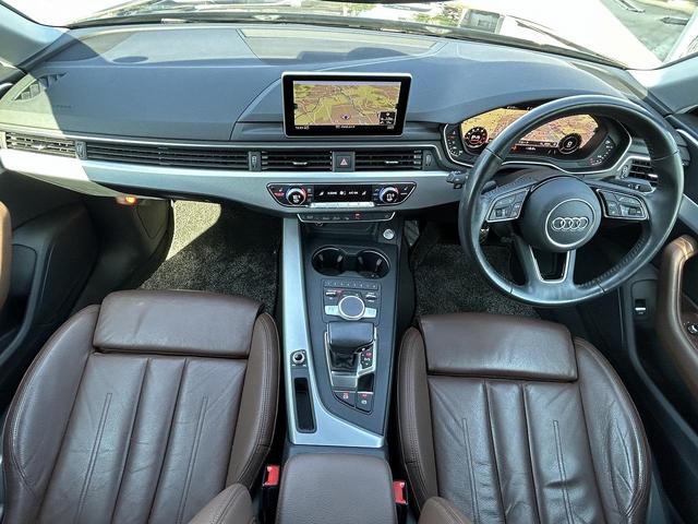 Ａ４ ４０ＴＦＳＩ　マイスターシュトュック　アシスタンスＰＫＧ　マトリクスＬＥＤ　全席シートヒーター　１８インチＡＷ　ブラウンパーシャルレザー　全周囲カメラ　パークアシスト　ＡＣＣ　レーンアシスト　サイドアシスト　スマホ連携　ドライブセレクト（2枚目）