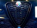 スクデット(盾)を模した逆三角形フロントグリルの中央には発祥の地ミラノの市章「赤の十字」とミラノ公ヴィスコンティ家の紋章「異教徒を飲み込む大蛇」を組合せた110年超の歴史を誇るエンブレムが輝きます。