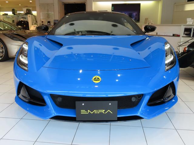 エミーラ Ｖ６ファーストエディション　６速ＭＴ　セネカブルー×フルブラックパック　ブラックアルカンタラ　２０インチ超軽量Ｖスポーク鍛造ダイヤモンドカットホイール　スポーツサス×ＧＹ　Ｅａｇｌｅ　Ｆ１（2枚目）