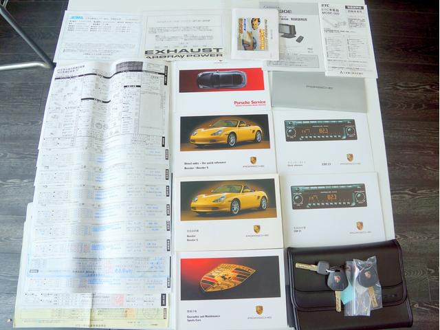 ボクスター ボクスター　正規Ｄ車　後期型　左Ｈ　ＭＴ　保証書取説スペア　純ブックケース　整備記録１２枚　電ガラス幌　レザーシート　社外トウ長エキマニ　社外マフラー　１７ＡＷ　ＬＥＤヘッドフォグ　純オーディオ　レーダー　ＥＴＣ（17枚目）