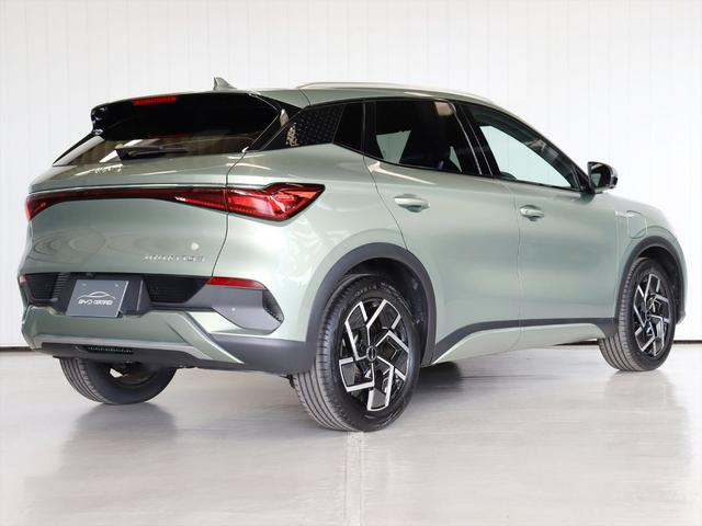 日本車とは雰囲気の異なるダイナミックなデザインが特徴的です　リアのピラーがシルバーとなっており、うろこ状の形状がアクセントになっています