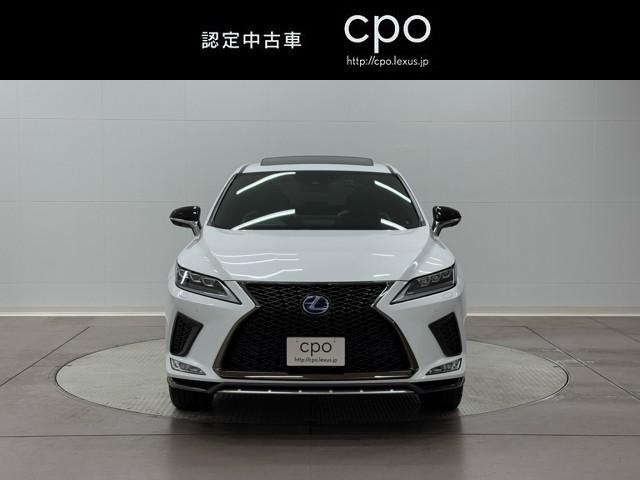 ＲＸ ＲＸ４５０ｈ　Ｆスポーツ　追従クルコン　メモリナビ　地上デジタル　ＥＴＣ車載器　盗難防止システム　アルミ　ミュージックプレイヤー接続可　ＬＥＤ　ＤＶＤ再生　レザー　サンルーフ　キーレス　電動シート　ＡＢＳ　ナビ＆ＴＶ　記録簿（2枚目）
