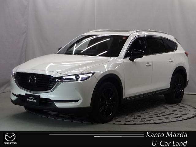 ＣＸ−８(マツダ) ２．２　ＸＤ　ブラックトーン　エディション　ディーゼルターボ　７人乗り　シート：合成皮革ブラック（赤ステッチ）　サイドガーニッシュ　ルーフレール　電動スライドガラスサンルーフ　１０．２５インチセンターディスプレイ　地上デジタルＴＶチューナー　ボーズサウンドシステ 中古車画像