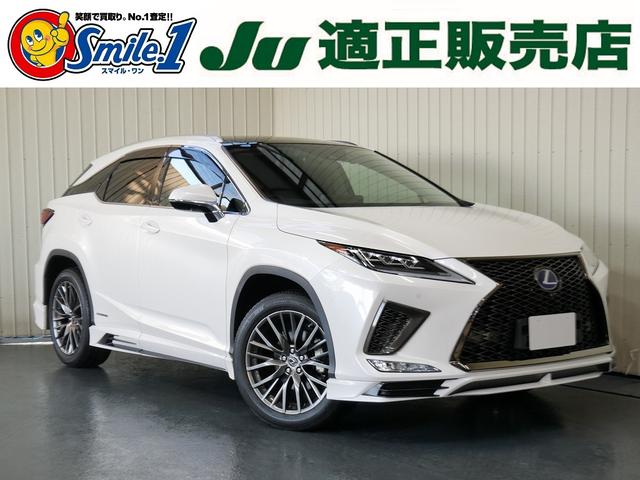 ＲＸ４５０ｈ　バージョンＬ　ＡＷＤ　純正ナビ・フルセグ・パノラミックビュー・マークレビンソン・ＥＴＣ２．０・ブラウンレザー・パノラミックルーフ・プリクラ・Ｒクルコン・ＬＴＡ・ＢＳＭ・ＨＵＤ・Ａハイビーム・ＴＲＤフルエアロ・ＴＲＤマフラー