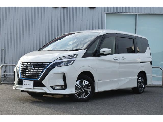 セレナ(日産) ｅ−パワー　ハイウェイスターＶ　１オナ　純１０ナビ　ＥＴＣ２．０　前後ドラレコ　プロパイ　アラモニ　インテリミラー　両オートＳ　ＬＥＤヘッド　寒冷地　シート／ハンドルヒーター　デュアルＡＣ　パックＡ　　コーナーセンサー　踏み間違い 中古車画像