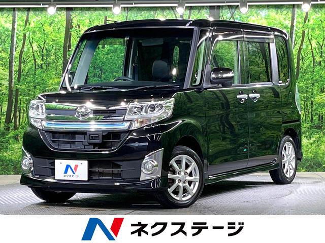 ダイハツ タント カスタムＸ　トップエディションＳＡ　純正ナビ　バックカメラ　衝突軽減ブレーキ　パワースライドドア　スマートキー＆プッシュスタート　ＥＴＣ　オートエアコン　電動格納ミラー　ロールサンシェード　ハーフレザーシート　ＬＥＤヘッドライト