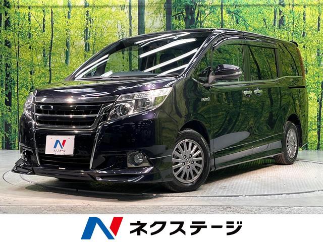 トヨタ エスクァイア ハイブリッドＧｉ　禁煙車　ＳＤナビ　両側電動スライドドア　バックカメラ　Ｂｌｕｅｔｏｏｔｈ再生　ＥＴＣ　シートヒーター　ＬＥＤヘッドライト　ハーフレザーシート　クルーズコントロール　スマートキー　ウッドコンビステアリン