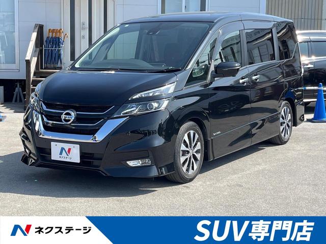 沖縄県の中古車ならセレナ ハイウェイスター　ＶセレクションＩＩ　純正９型ナビ　禁煙車　全周囲カメラ　衝突軽減装置　両側パワースライドドア　フルセグ　Ｂｌｕｅｔｏｏｔｈ再生　ＬＥＤヘッドライト　ＥＴＣ　オートライト　革巻きステアリング