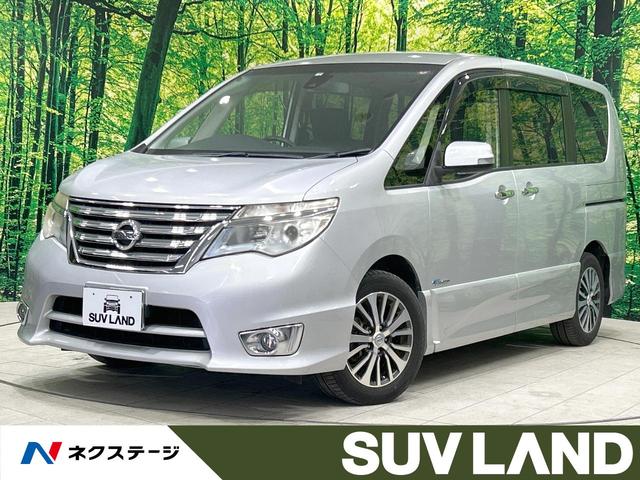 日産 セレナ ハイウェイスター　Ｓ－ハイブリッド　純正８型ナビ　フリップダウンモニター　衝突軽減　両側電動スライドドア　バックカメラ　クルコン　純正１６ＡＷ　アイドリングストップ　Ｗ／オートエアコン　革巻きステア　ＥＴＣ　禁煙車