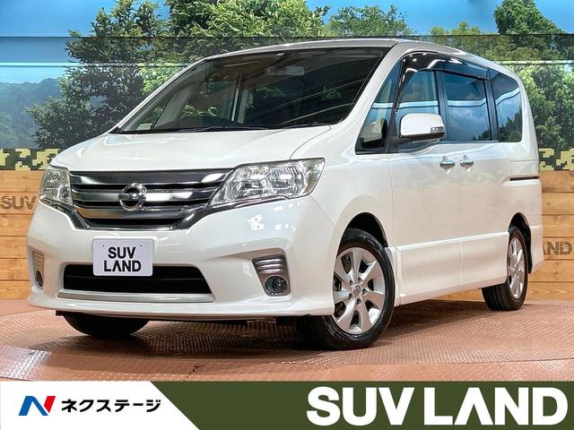 日産 セレナ ハイウェイスター　Ｖセレクション　禁煙車　後席モニター　ＢＩＧＸ８型ナビフルセグ　両側電動ドア　クルーズコントロール　リアオートエアコン　バックカメラ　ｂｌｕｅｔｏｏｔｈ再生　ＥＴＣ　ＤＶＤ　ＣＤ　アイドリングストップ　電動格納ミラー