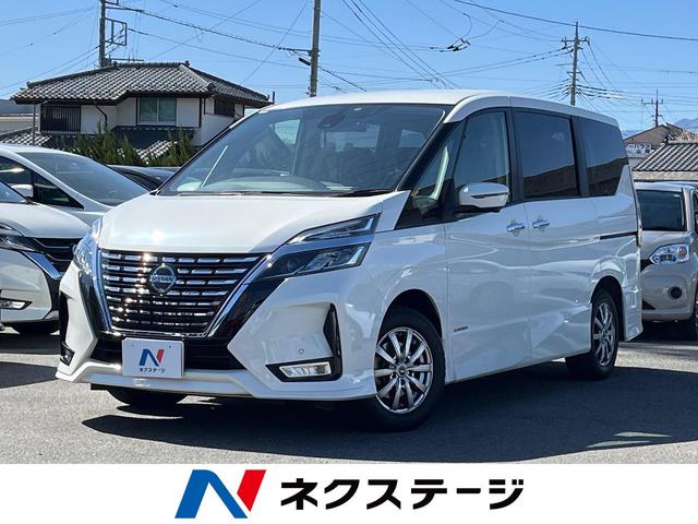 日産 セレナ ハイウェイスターＶ　純正ＳＤナビ　プロパイロット　レーダークルーズ　アラウンドビューモニター　ハンズフリー両側電動ドア　禁煙車　フルセグＴＶ　Ｂｌｕｅｔｏｏｔｈ　ＬＥＤヘッド　１５インチアルミ　インテリキー　記録簿