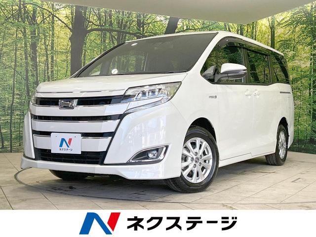 トヨタ ノア ハイブリッドＧ　後期　禁煙車　衝突軽減装置　フリップダウンモニター　純正９型ナビ　バックカメラ　両側電動ドア　シートヒーター　Ｂｌｕｅｔｏｏｔｈ再生　ＬＥＤヘッド　ＥＴＣ　クルコン　スマートキー　オートハイビーム