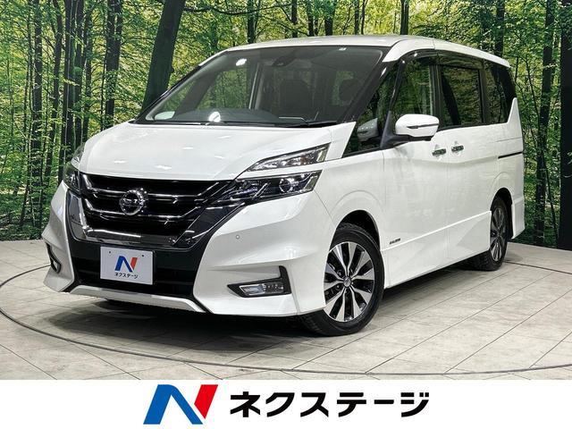 日産 セレナ ハイウェイスター　ＶセレクションＩＩ　セーフティパックＡ　後席モニター　純正９型ナビ　両側電動ドア　衝突軽減装置　クルコン　ＥＴＣ　ドラレコ　スマートキー　ＬＥＤヘッド　純正１６インチアルミ　ステアリングスイッチ　オートエアコン