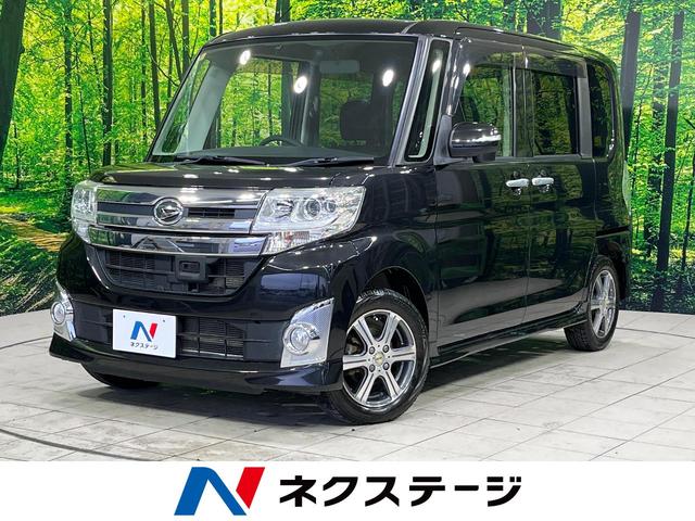 ダイハツ タント カスタムＸ　ＳＡ　４ＷＤ　禁煙車　電動スライドドア　衝突被害軽減装置　純正ナビ　バックカメラ　Ｂｌｕｅｔｏｏｔｈ接続　ＥＴＣ　ＬＥＤヘッドライト　スマートキー　踏み間違い防止　オートライト　後席ロールサンシェイド