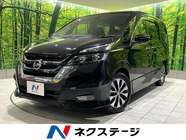 日産 セレナ ハイウェイスター　ＶセレクションＩＩ　純正９型ナビ　ハンズフリー両側電動ドア　禁煙車　エマージェンシーブレーキ　インテリキー　ドライブレコーダー　ＬＥＤヘッド　Ｂｌｕｅｔｏｏｔｈ再生　バックモニター　ＥＴＣ　純正１６インチアルミ