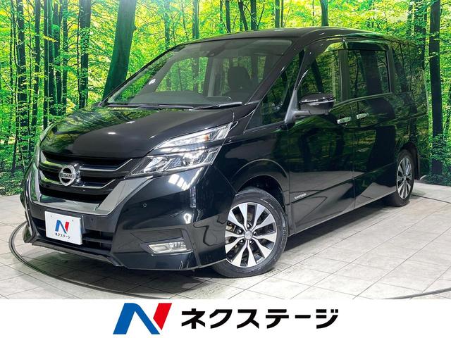 日産 セレナ ハイウェイスター　ＶセレクションＩＩ　フリップダウン　純正ナビ　全周囲カメラ　両側電動スライド　衝突軽減　クルーズコントロール　ＬＥＤヘッド　革巻きステアリング　ステアリングスイッチ　クリアランスソナー　ＵＳＢソケット