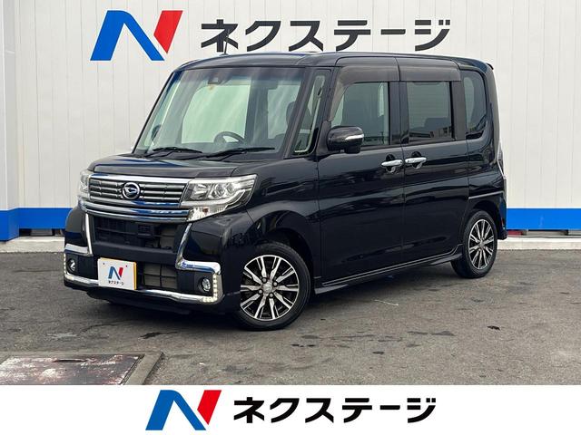 沖縄県豊見城市の中古車ならタント カスタムＸ　トップエディションＳＡＩＩ　禁煙車　衝突軽減装置　電動スライドドア　ＬＥＤヘッド　ＬＥＤフォグ　ハーフレザーシート　オートエアコン　ＣＤ再生　アイドリングストップ　プライバシーガラス　ドアバイザー