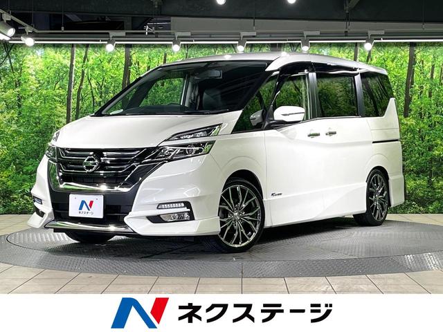 ハイウェイスター　禁煙車　フリップダウンモニター　純正ナビ　バックモニター　両側電動スライドドア　スマートキー　シートヒーター　ＥＴＣ　クルーズコントロール　純正革巻きステアリング　純正１８インチアルミホイール(1枚目)