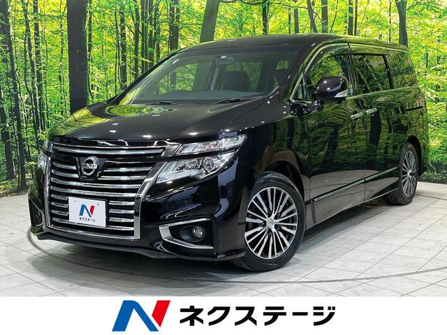 日産 エルグランド ２５０ハイウェイスターＳ　禁煙車　メーカーナビ　アラウンドビューモニター　後席モニター　ＥＴＣ　両側電動スライドドア　スマートキー　純正１８インチアルミ　クルーズコントロール　ステアリングスイッチ　雹害車