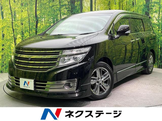 日産 エルグランド ライダー　ブラックライン　黒本革シート　両側電動ドア　純正ナビ　フリップダウンモニター　グレード専用１８インチアルミ　全周囲カメラ　Ｂｌｕｅｔｏｏｔｈ再生　フルセグ　ＥＴＣ　シートヒーター　ＨＩＤヘッド　パワーバックドア　スマートキー