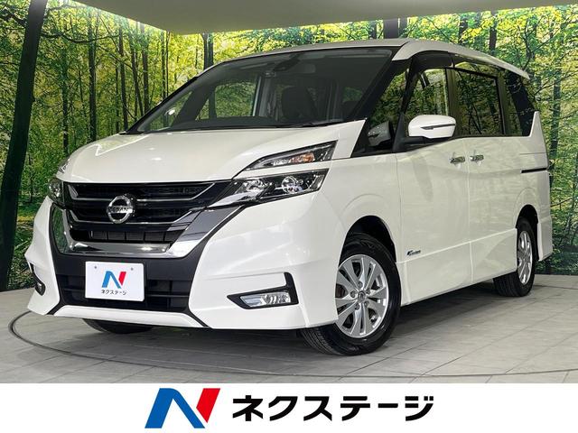 日産 セレナ ハイウェイスター　Ｖセレクション　４ＷＤ　禁煙車　エマージェンシーブレーキ　メモリーナビ　バックカメラ　両側電動スライド　クルーズコントロール　ＥＴＣ　ＬＥＤヘッドライト　純正ホイール　シートリフター　後席シェード　ウィンカーミラー