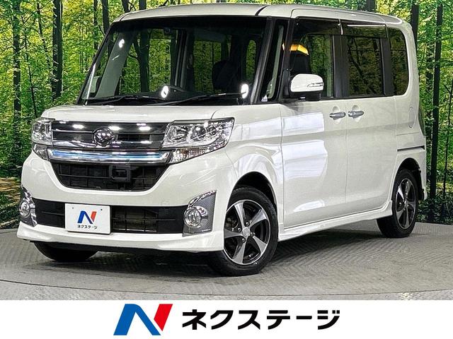 ダイハツ タント カスタムＸ　トップエディションＳＡ　４ＷＤ　禁煙車　純正ナビ　スマートアシスト　電動スライドドア　バックカメラ　フルセグ　ドラレコ　ＥＴＣ　ＬＥＤヘッドライト　オートライト　オートエアコン　アイドリングストップ　スマートキー　ＤＶＤ再生