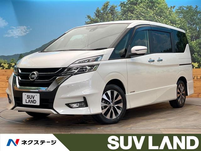 日産 セレナ ハイウェイスター　ＶセレクションＩＩ　純正９型ナビ　全周囲カメラ　ハンズフリー両側電動ドア　Ｂｌｕｅｔｏｏｔｈ再生　フルセグＴＶ　ＥＴＣ　ＬＥＤヘッドライト　コーナーセンサー　ドライブレコーダー　革巻きステアリング　純正１６インチアルミ