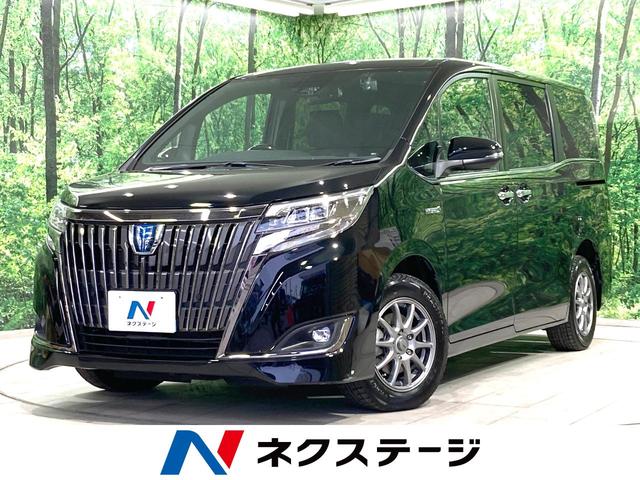 トヨタ エスクァイア ハイブリッドＧｉプレミアムパッケジブラックテーラード　禁煙車　ＳＤナビ　両側パワスラ　トヨタセーフティセンス　ＬＥＤヘッドライト　オートライト　オートエアコン　ハーフレザー　シートヒーター　純正１５インチアルミ　ＥＴＣ　バックカメラ　スマートキー