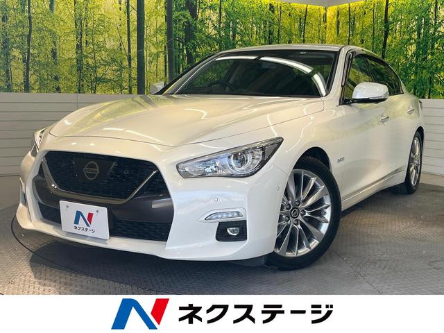 日産 スカイライン ハイブリッド　ＧＴ　タイプＰ　後期　黒革　シートヒーター　シートメモリー　プロパイロット２．０　全方位運転支援システム　ハイビームアシスト　アクティブＡＦＳ　コネクトナビゲーションシステム　純正１８インチアルミ　ＬＥＤヘッド　禁煙