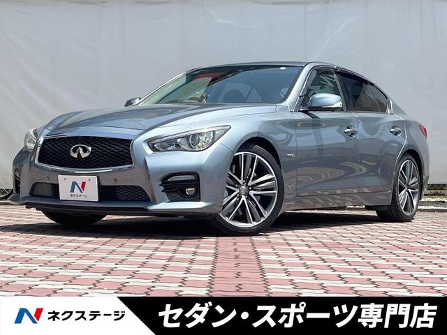 日産 ３５０ＧＴ　ハイブリッド　タイプＳＰ　禁煙車　全方位運転支援システム　純正ナビ　アラウンドビューモニター　黒革　シートヒーター　ＬＥＤヘッドランプ　ＬＥＤフォグ　純正１９インチアルミ　メモリーシート　パドルシフト　デュアルオートエアコン