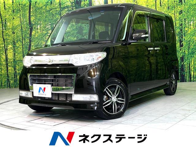 ダイハツ タント カスタムＲＳ　４ＷＤ　禁煙車　電動スライドドア　ＳＤナビ　ＣＤ　ＤＶＤ再生　Ｂｌｕｅｔｏｏｔｈ再生　ＨＩＤヘッド　純正１４インチアルミホイール　オートエアコン　スマートキー　プライバシーガラス　盗難防止システム