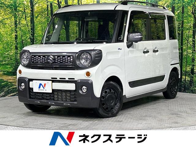 スズキ ハイブリッドＸＺ　４ＷＤ　禁煙車　８型ナビ　両側電動ドア　セーフティサポート　全周囲カメラ　ドラレコ　シートヒーター　ＬＥＤヘッド　ＬＥＤフォグ　クリアランスソナー　ＥＴＣ　Ｂｌｕｅｔｏｏｔｈ　プライバシーガラス