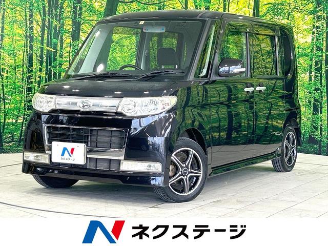 ダイハツ タント カスタムＲＳ　禁煙車　電動スライドドア　ＳＤナビ　ＥＴＣ　スマートキー　ＨＩＤヘッドライト　革巻きステアリング　フォグライト　ＣＤ再生　地デジ　盗難防止システム　プライバシーガラス　ベンチシート