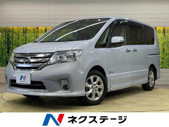 日産 セレナ ハイウェイスター　Ｓ－ハイブリッド　Ｖセレクション　フリップダウンモニター　両側電動スライドドア　純正ナビ　ドライブレコーダー　バックカメラ　ＨＩＤヘッドライト　ＥＴＣ　クルーズコントロール　リアオートエアコン　スマートキー　純正１６インチアルミ