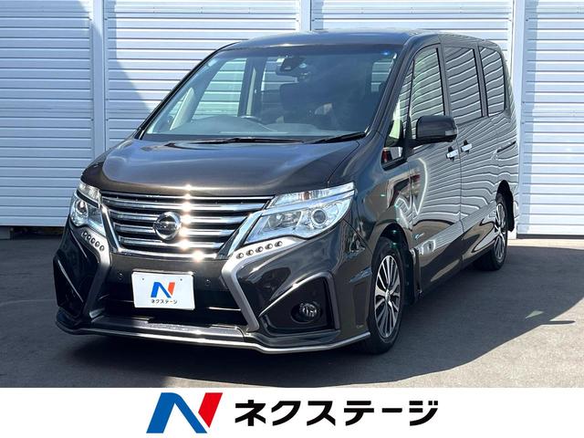 日産 セレナ ハイウェイスター　Ｖエアロモード＋セーフティ　ＳＨＶ　後期　ＳＤナビ　フリップダウンモニター　全周囲カメラ　両側電動スライド　エマージェンシーブレーキ　ＥＴＣ　ＬＥＤヘッド　純正１６インチアルミ　クルーズコントロール　インテリキー　Ｂｌｕｅｔｏｏｔｈ