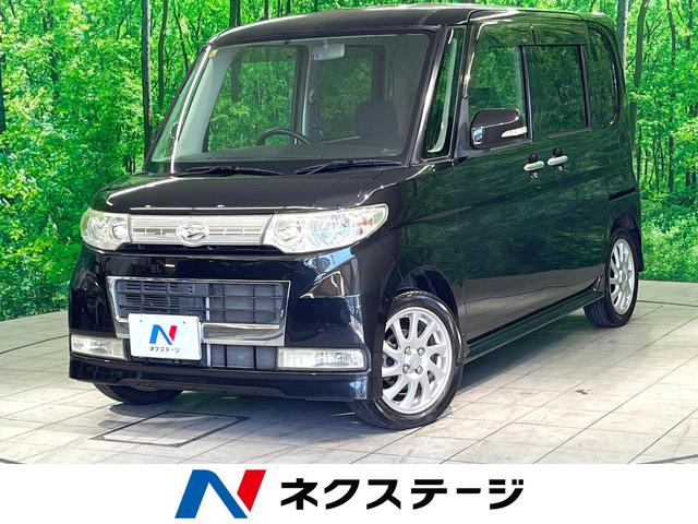 タント カスタムＲＳ　ターボ　禁煙車　電動スライドドア　ＳＤナビ　ＥＴＣ　ＨＩＤヘッドライト　オートエアコン　純正１５インチＡＷ　ＣＤ／ＤＶＤ再生　盗難防止装置　プライバシーガラス　トラクションコントロール　横滑防止装置（1枚目）